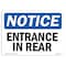 Signmission OSHA Notice Sign, 5" Height, Entrance In Rear Sign, 7" X 5", Landscape OS-NS-D-57-L-12101 - alternate 1